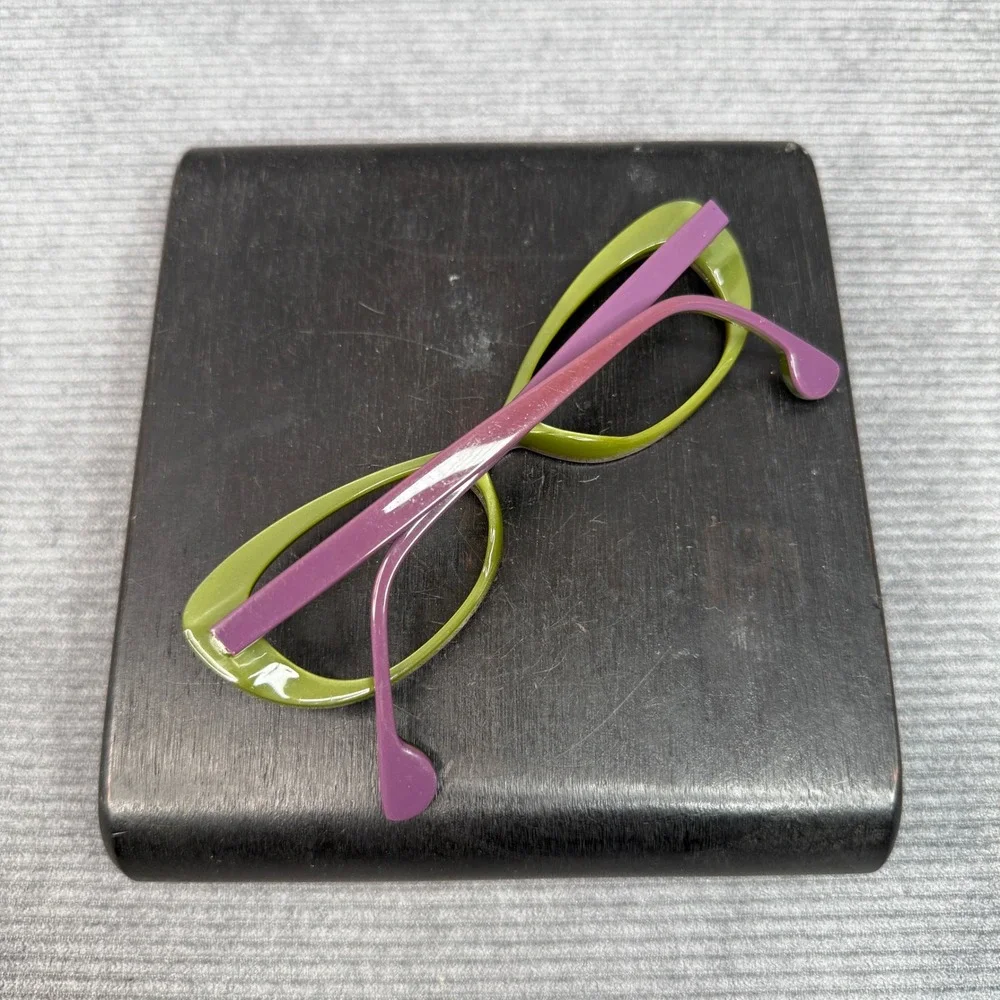Fiction by l.a.Eyeworks Biz 049-049 Cat Eye Y2k Glasses Frames Green Purple 0907